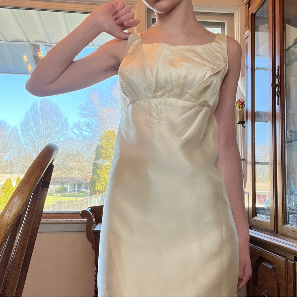 Vintage ivory satin prom dress